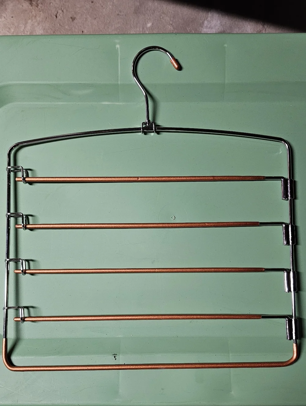 Set of 3 Metal Multi-Tier Pants/Skirt Hangers in Copper and Silver